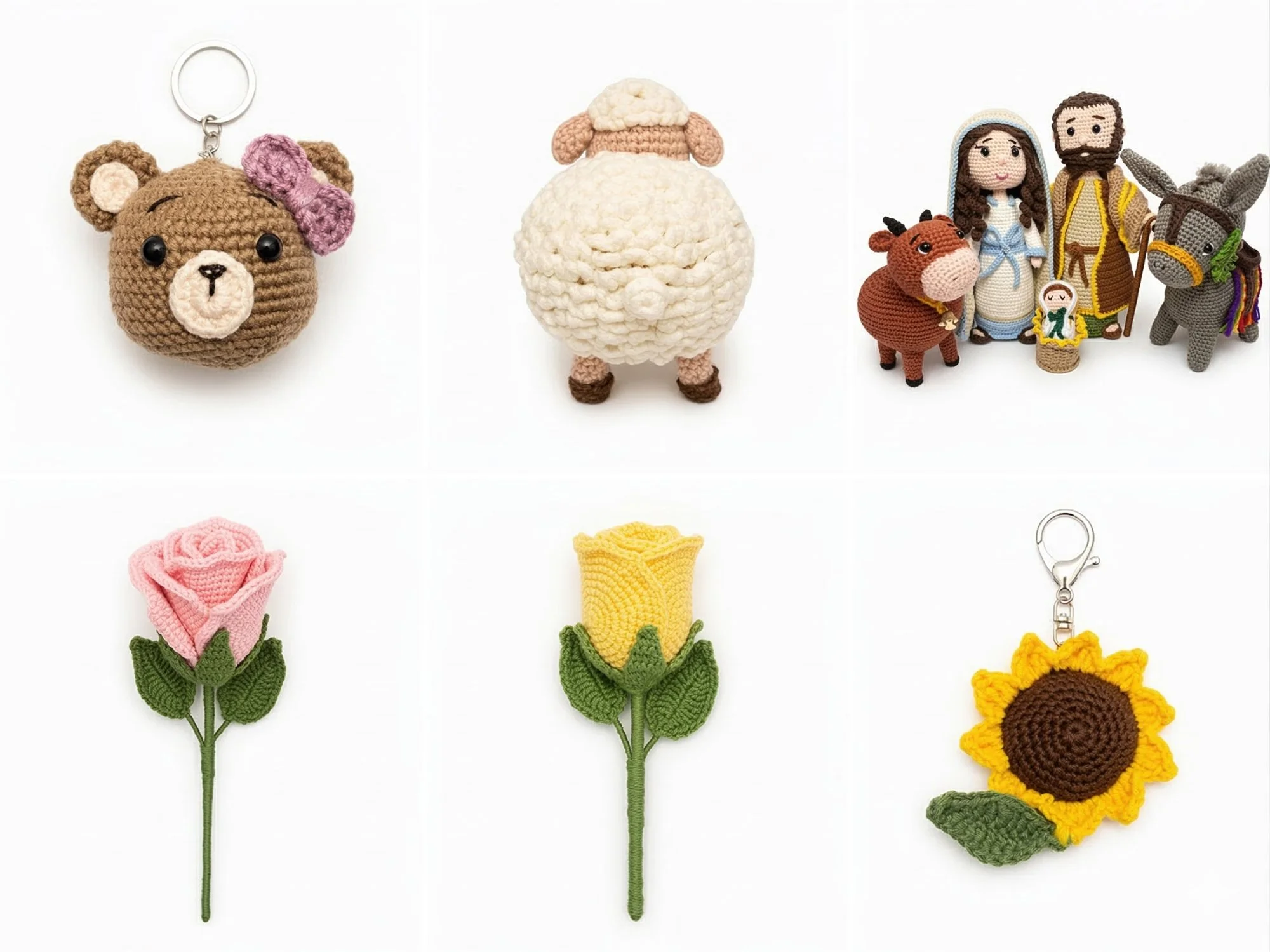 Colección completa de amigurumis Finucrochet — pesebres, animales, llaveros y personajes